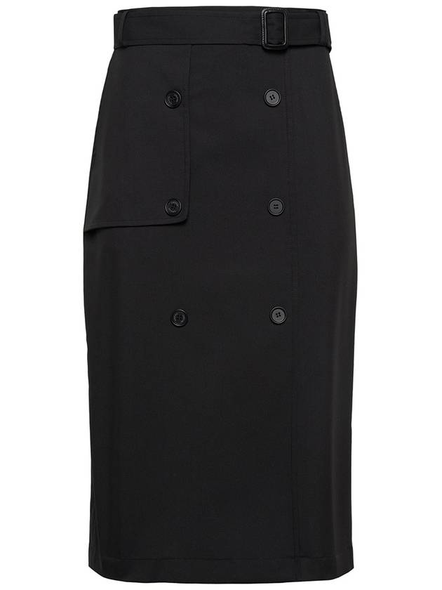 trench detail midi skirt - CLAIR DE SAGE - BALAAN 1