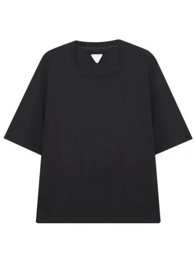 Relax Fit Heavy Jersey Short Sleeve T-Shirt Black - BOTTEGA VENETA - BALAAN 2