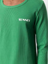 Knit Unisex Mini Logo Ribbed Ribbed Green - SUNNEI - BALAAN 6