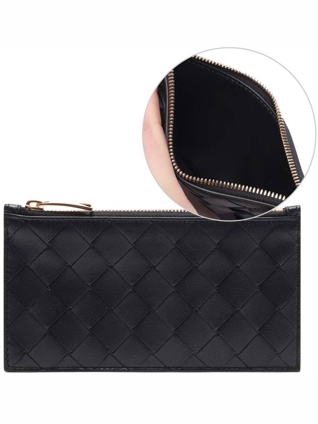 Intrecciato Zipper Long Card Wallet Black - BOTTEGA VENETA - BALAAN 3