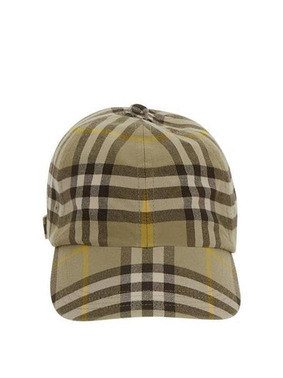 Check Cotton Base Ball Cap Beige - BURBERRY - BALAAN 2