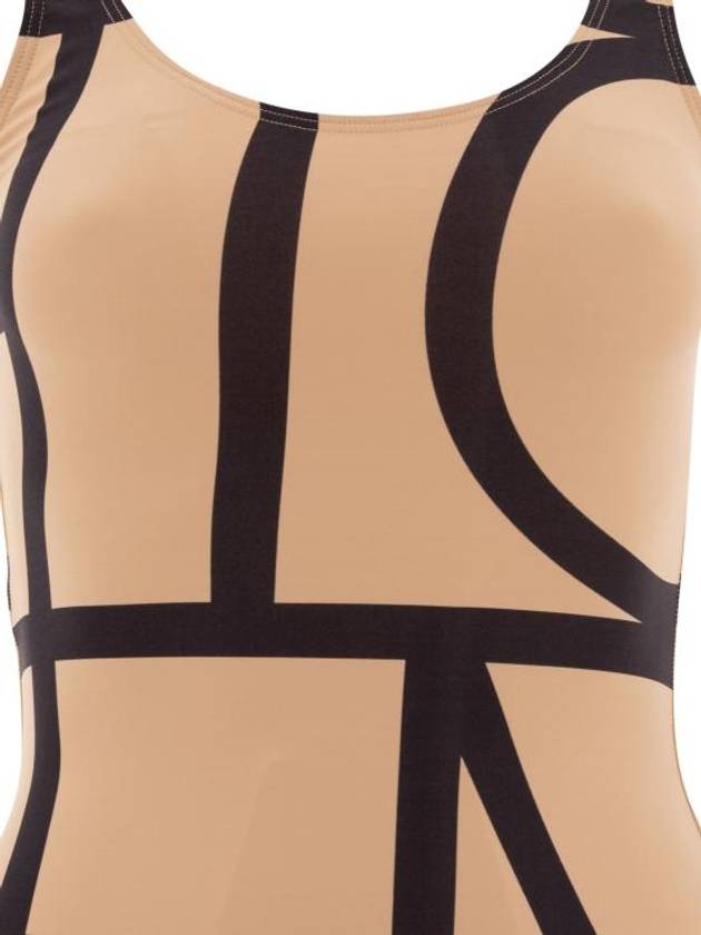 Monogram One-Piece Swimsuit Beige - TOTEME - BALAAN 4