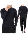 Pleated Long Sleeve T-Shirt Navy - ISSEY MIYAKE - BALAAN 2