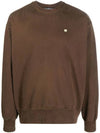 Face Logo Patch Crew Neck Sweatshirt Coffee Brown - ACNE STUDIOS - BALAAN 1