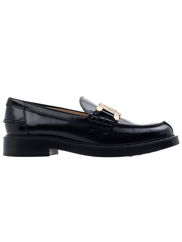 Brushed Leather Chain Loafers Black - TOD'S - BALAAN 3