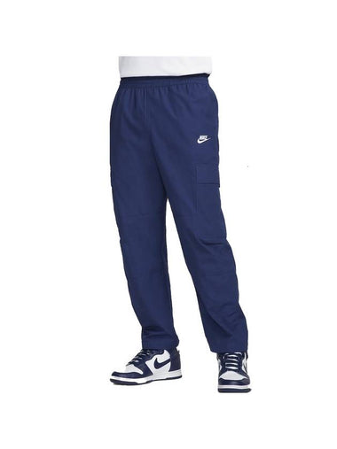 Club Men's Cargo Woven Track Pants Blue - NIKE - BALAAN 1