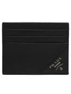 Saffiano Leather Card Wallet Black - PRADA - BALAAN 2