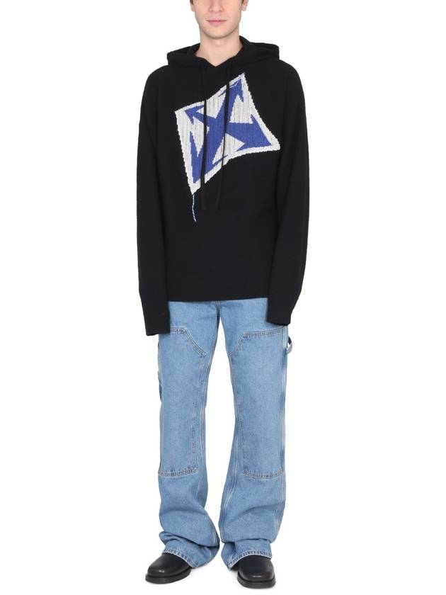 arrow graphic knit hood - OFF WHITE - BALAAN 3