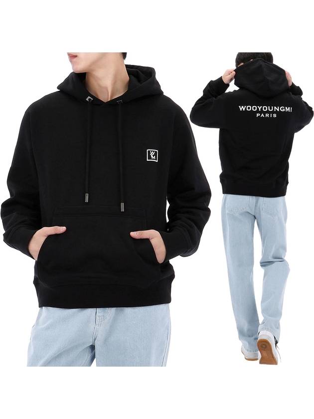 Men s Back Logo Cotton Hoodie Black - WOOYOUNGMI - BALAAN 2