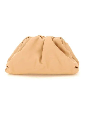 Dumpling Small Leather Clutch Bag Almond - BOTTEGA VENETA - BALAAN 1