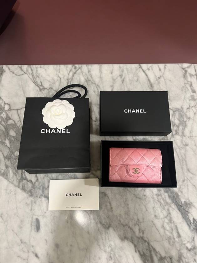 Gold Hardware CC Logo Classic Lambskin Flap Card Wallet Light Pink - CHANEL - BALAAN 5