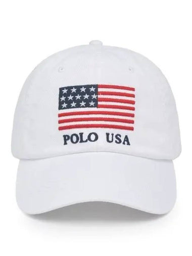 flag chino ball cap white - POLO RALPH LAUREN - BALAAN 1