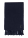 Muffler Scarf USF421AW0059 4011 NAVY BLUE - AMI - BALAAN 2