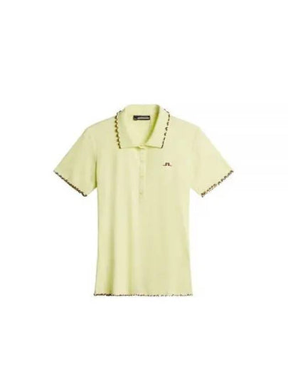 Marita Baby Look Stitched Rib Short Sleeve T-Shirt Pale Lime Yellow - J.LINDEBERG - BALAAN 2