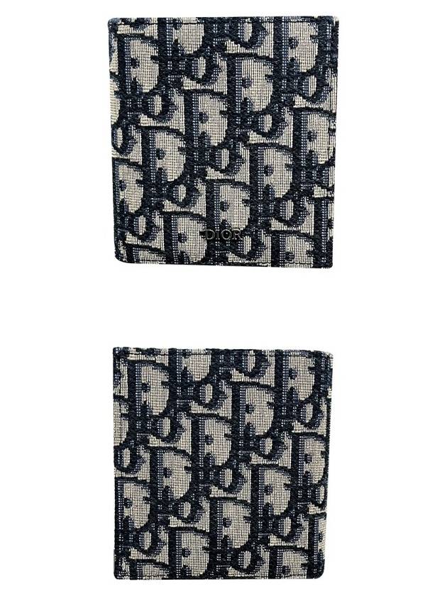 Vertical Half Wallet Beige & Black Oblique Jacquard - DIOR - BALAAN 5