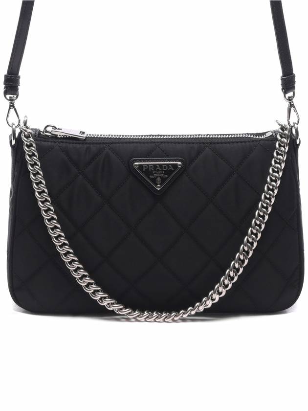 Tessuto Quilted Chain Shoulder Bag Black - PRADA - BALAAN 3