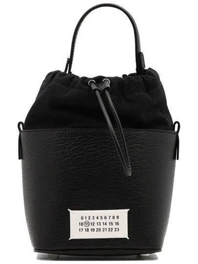 5AC Number Logo Texture Leather Bucket Bag Black - MAISON MARGIELA - BALAAN 2