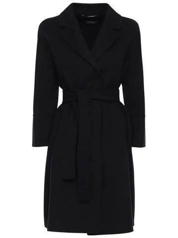 ARONA Belted Wool Coat Black 2390160439 013 - MAX MARA - BALAAN 1