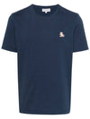 Chillax Fox Patch Regular Short Sleeve T-Shirt Navy - MAISON KITSUNE - BALAAN 1