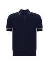 Stripe Trim Polo Shirt Blue - BRUNELLO CUCINELLI - BALAAN 2