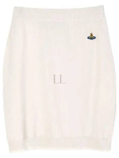 Bea Logo Knit Mini H-Line Skirt Cream - VIVIENNE WESTWOOD - BALAAN 2