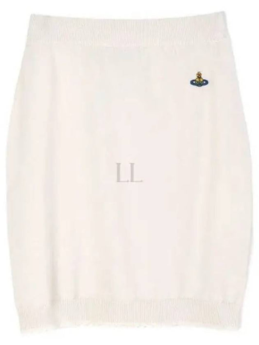 Bea Logo Knit Mini H-Line Skirt Cream - VIVIENNE WESTWOOD - BALAAN 2