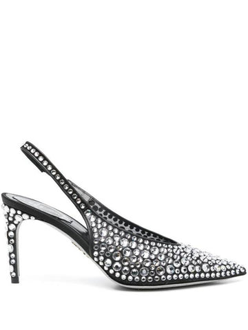 René Caovilla Gilda 80 Crystal Slingback Shoes - RENE CAOVILLA - BALAAN 1