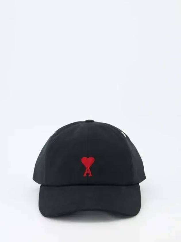 Embroidered Heart Logo Ball Cap Black - AMI - BALAAN 2