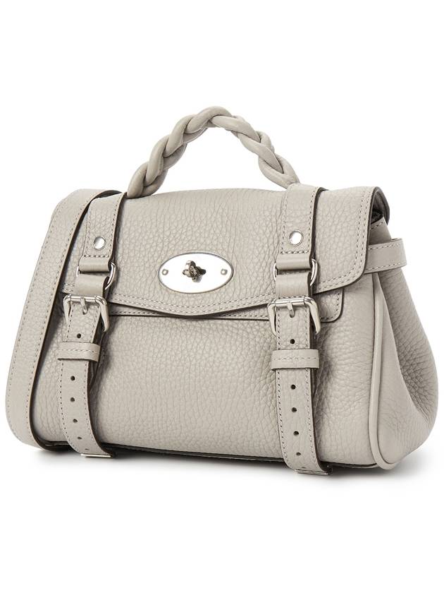 Alexa Heavy Grain Mini Tote Bag Pale Grey - MULBERRY - BALAAN 3