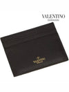 Rockstud Leather Card Wallet Black - VALENTINO - BALAAN 4