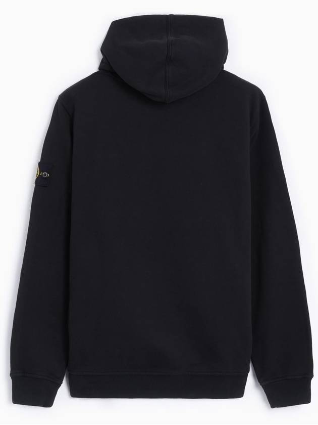 Wappen Patch Brushed Cotton Fleece Hoodie Black - STONE ISLAND - BALAAN 3