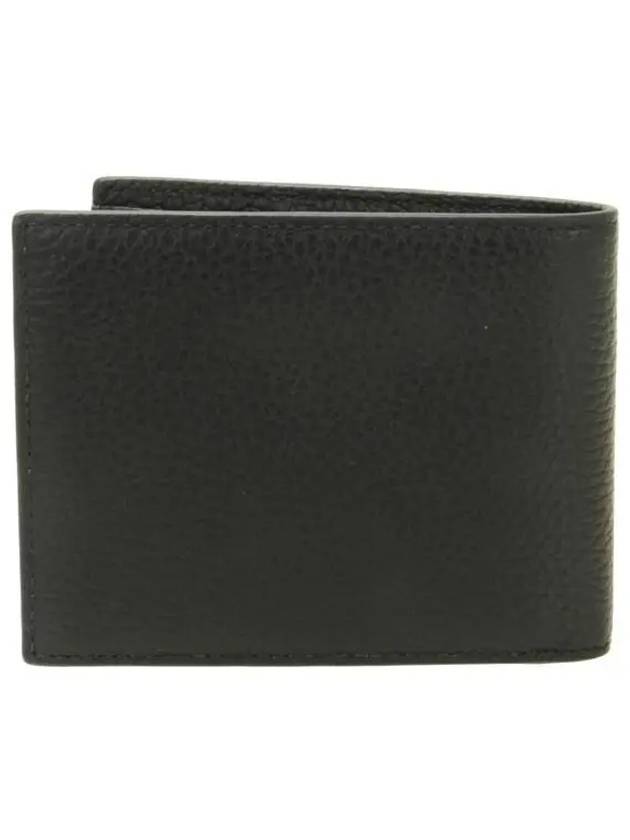 Ribbon Bifold Grain Leather Half Wallet Red Black - BALLY - BALAAN 4