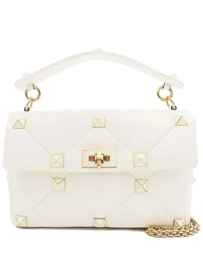 Roman Stud Shoulder Bag White - VALENTINO - BALAAN 2