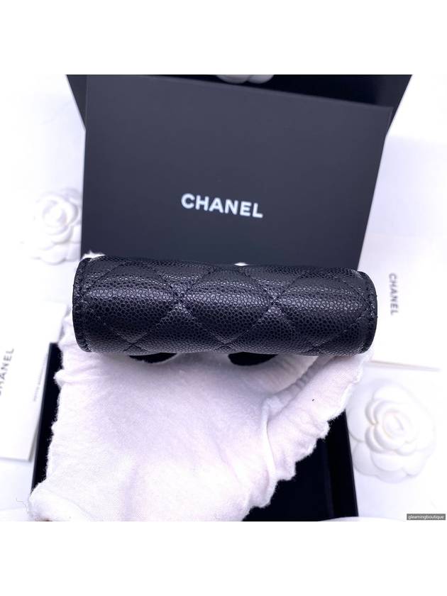 Small Flap Wallet Caviar Leather Black - CHANEL - BALAAN 8