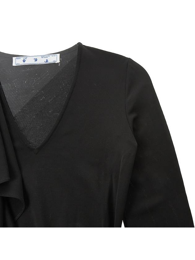 bandana detail asymmetric midi dress black - OFF WHITE - BALAAN.