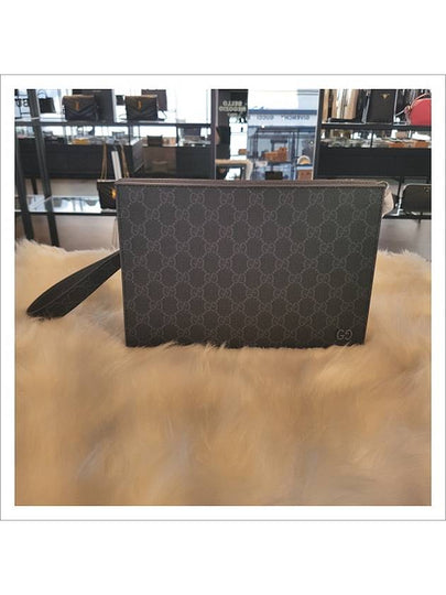 GG Supreme Canvas Clutch Bag Black - GUCCI - BALAAN 2