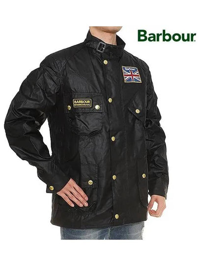 Men's International Union Jack Wax Jacket Black - BARBOUR - BALAAN 2