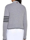 4 Bar Cable Wool Crop Cardigan Grey - THOM BROWNE - BALAAN 4