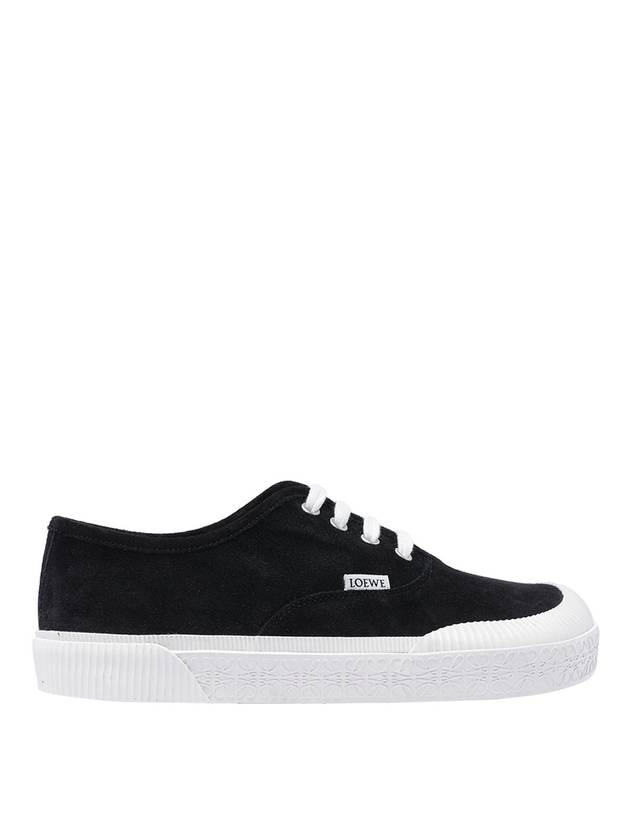 Terra Vulca Suede Low Top Sneakers Black - LOEWE - BALAAN 1