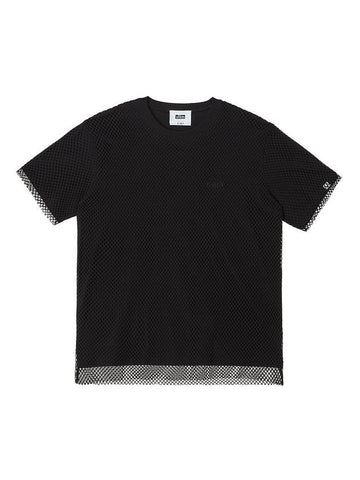 Mesh Layered Overfit Short Sleeve T-Shirt Black - ULKIN - BALAAN 1