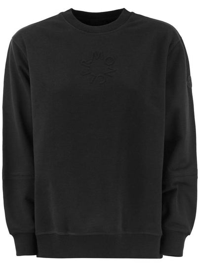 Women's Embossed Logo Sweatshirt Black - MONCLER - BALAAN 2