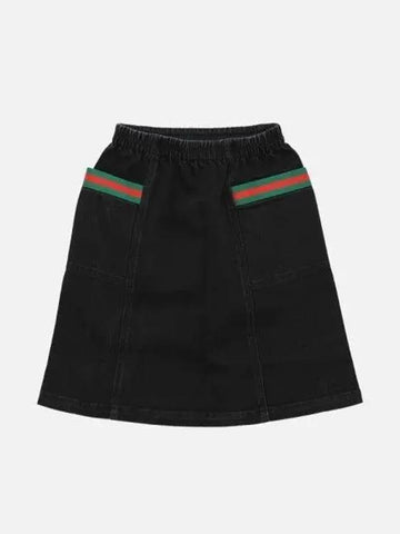 Kids Double Pocket Web Banding Denim Girls Skirt 663274 XDBPW 1043 8A 270603 1044504 - GUCCI - BALAAN 1