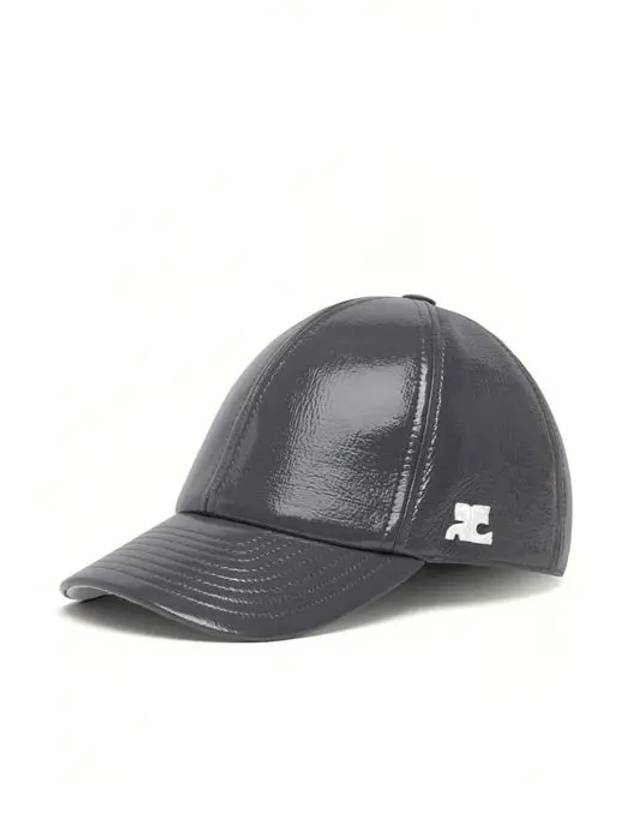 Embroidered Logo Glossy Finish Ball Cap Steel Grey - COURREGES - BALAAN 3