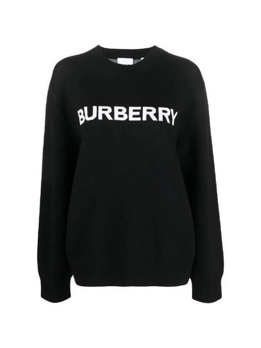 Women's Logo Cotton Knit Top Black - BURBERRY - BALAAN 2