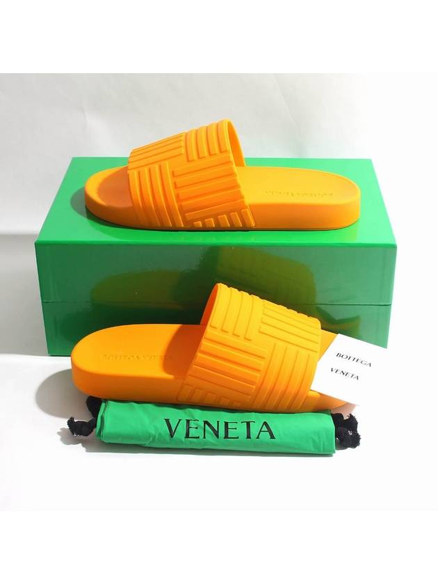 Intrecciato Rubber Slippers Orange - BOTTEGA VENETA - BALAAN 5