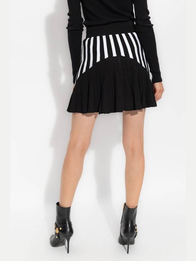 Balmain Striped Pattern Skirt, Women's, Black - BALMAIN - BALAAN 4