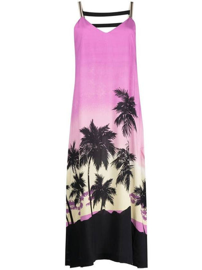 Women's Sunset Strap Midi Dress Purple - PALM ANGELS - BALAAN 2