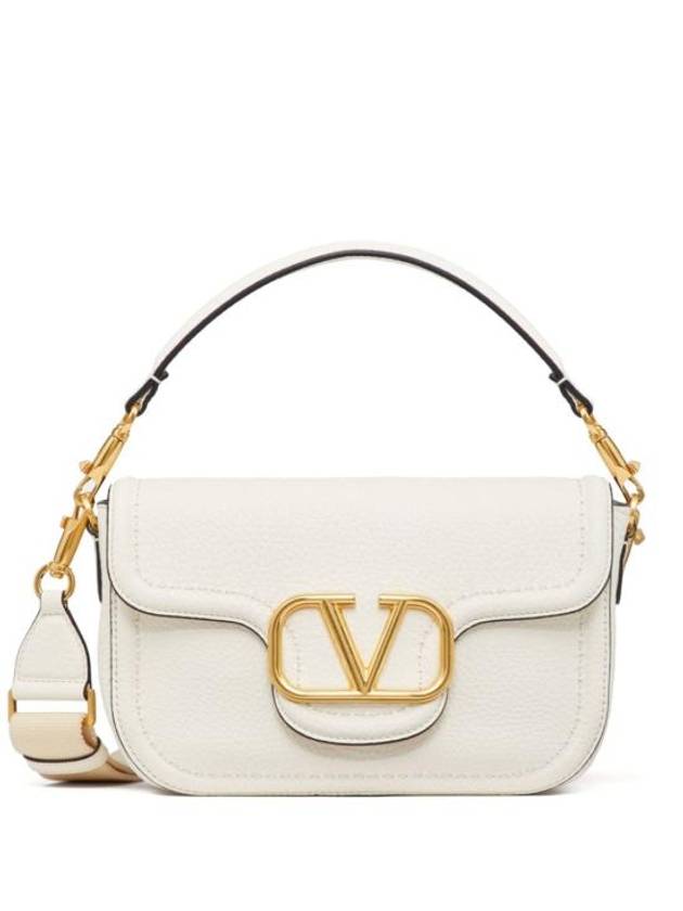 Alltime Soft Grain Calfskin Shoulder Bag White - VALENTINO - BALAAN 1