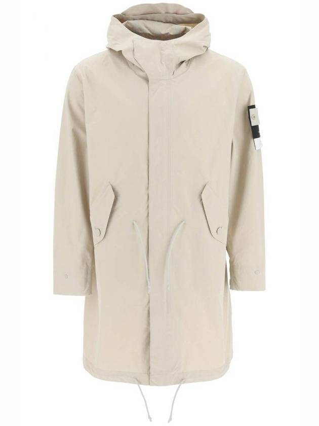 Ghost Piece Wappen Hoodie Parka Beige - STONE ISLAND - BALAAN 1