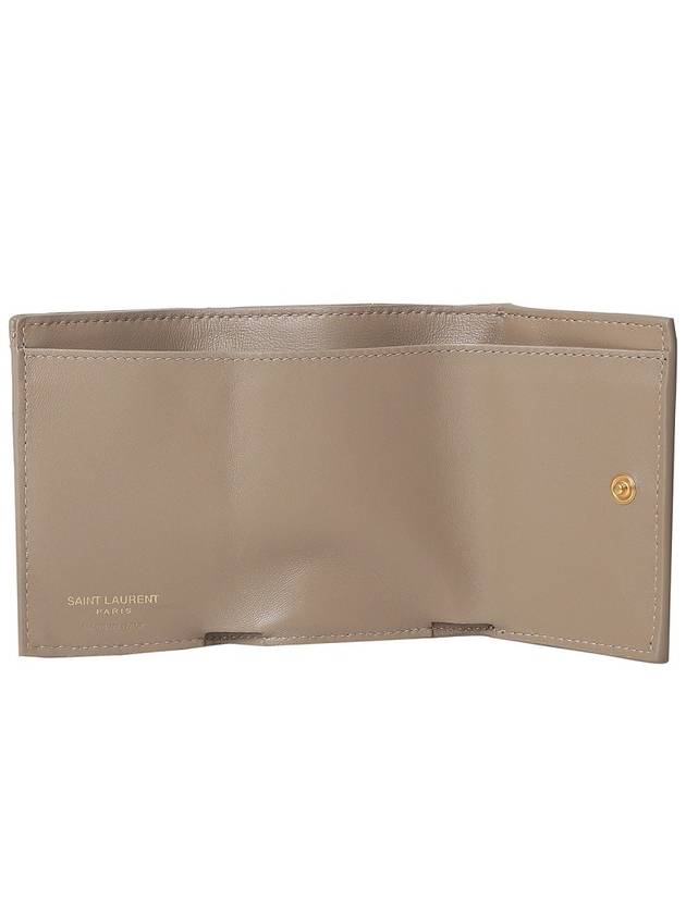 Monogram Small Lambskin Half Wallet Beige - SAINT LAURENT - BALAAN 6